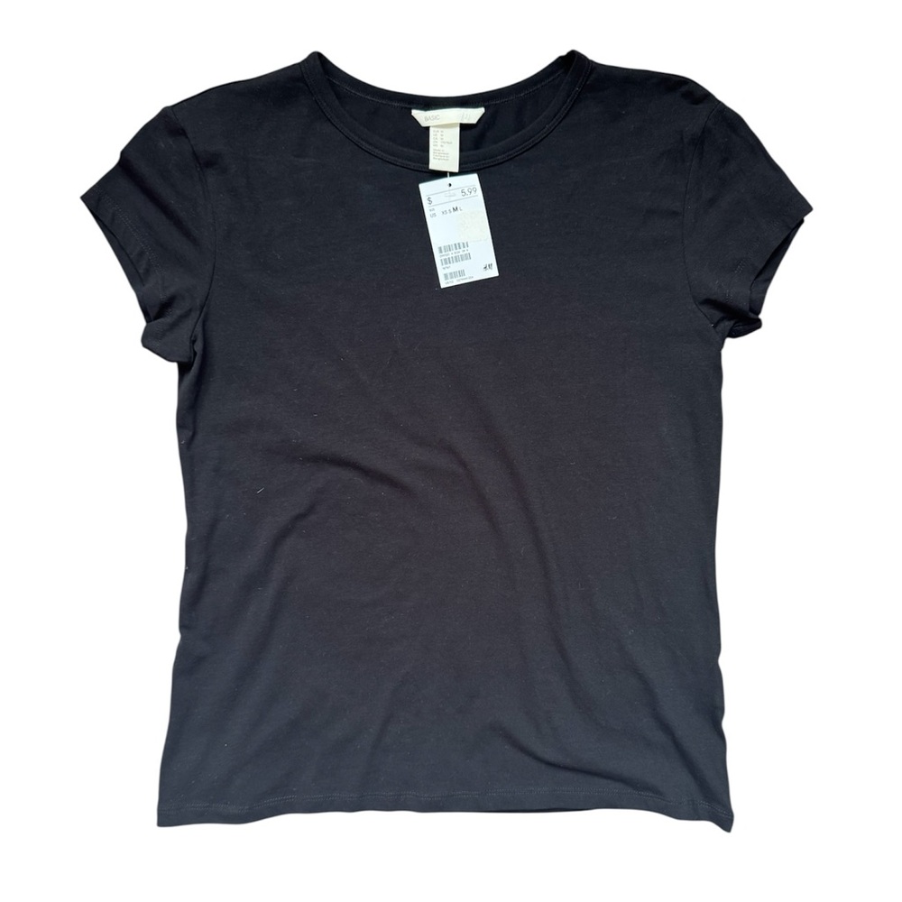 NWT H&M Basics Classic Black Women's Top, Size M